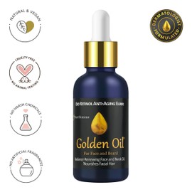 Anti-Aging Bio Retinol Elixir for Men – Bakuchiol, Niacinamide & Frankincense Oil Helps Reduce Wrinkles, Fine Lines, Crow’s Feet & Soothes Delicate Skin. Nourishes the Beard & Skin - 1.0 Fl Oz