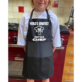 Print4U World's Best 10 Year Old Kids Chef Baking Cooking Apron Birthday Age 10 Pink Large 7 to 12 Years