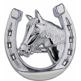 AMKA Car Horseshoe with Horse Head Car Decorative Horseshoe Car Decoration Horse Horseshoe