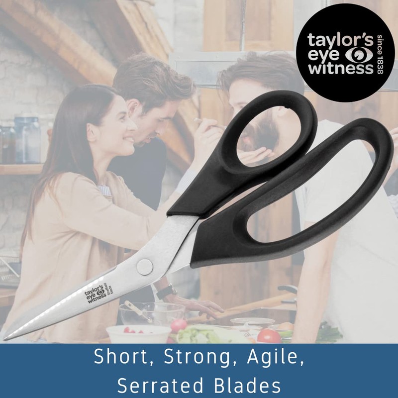 Scissors and Shears (Black, Kitchen (18cm/7" Serrated Blade Left Handed)