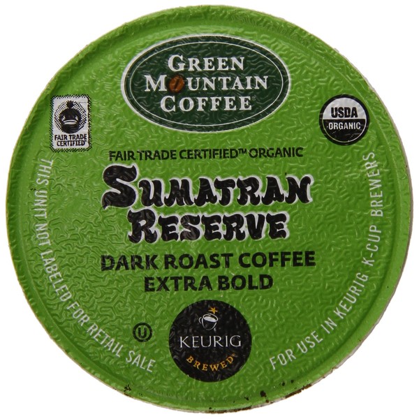 Green Mountain Coffee Organic K-Cup, Sumatran, 12-Count