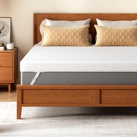 BedsPick Queen Mattress Topper, 2 Inch Gel Memory Foam Mattress Topper - Removable Soft Cover with Straps, Pressure Relief, CertiPUR-US Certified