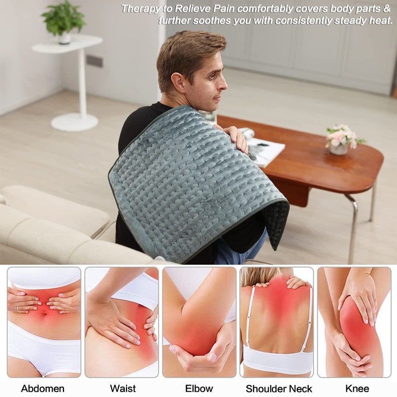 Electric Heating Pads with Auto Shut Off Large, 6 Heat