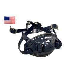 Riddell Hard Cup Chinstrap Buckles + Chrome US Flag Helmet Decal (Large, Navy)