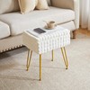 IBUYKE Rectangle Vanity Chair with Storage Space, Footrest Footstool Ottoman,