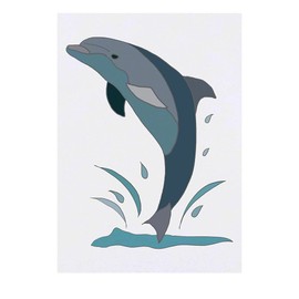 'Jumping Dolphin' Temporary Tattoo - Water Resistant, Skin-Safe, Non-Toxic Transfer (TO00043670)