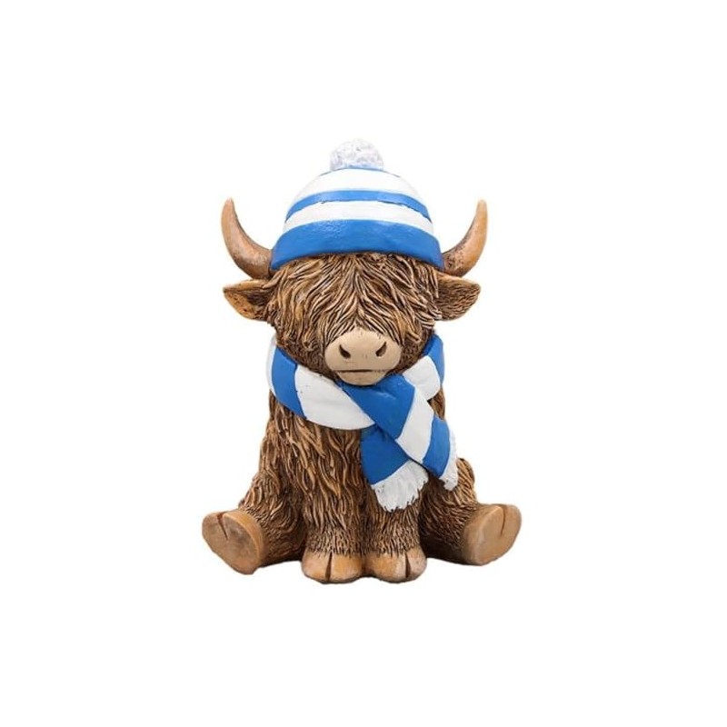 Lesser & Pavey Highland Cow Figurine with Scarf & Hat