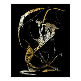 Royal Brush GOLDFL-26 Gold Foil Engraving Art Kit, 8 by 10-Inch, 3 Headed Dragon
