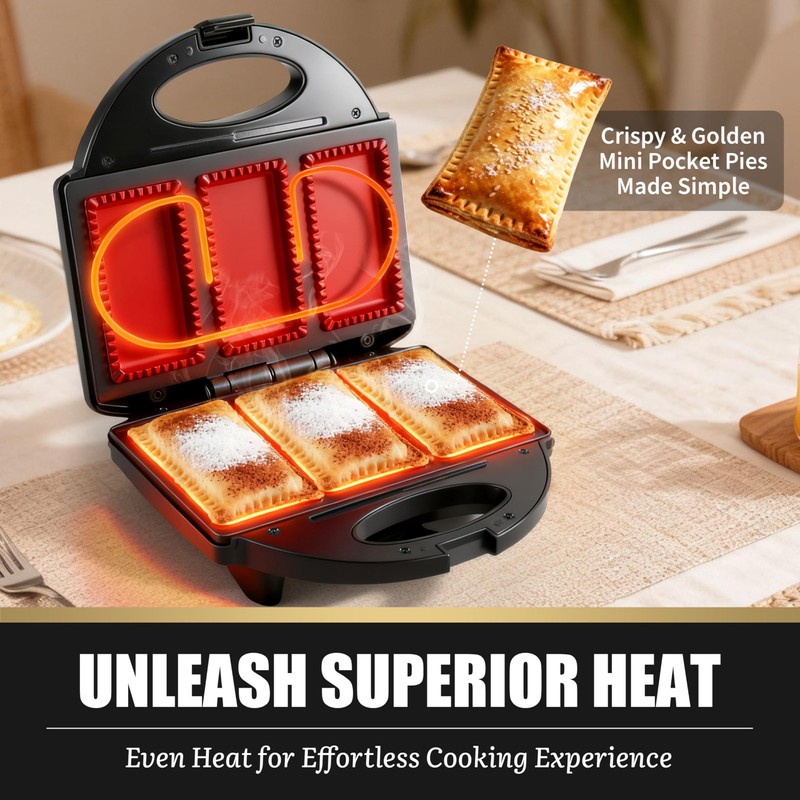 FineMade Electric Mini Pocket Pie Maker Machine with Crust Cutter,