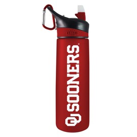 Oklahoma Sooners Tritan Plastic Frosted Sport Bottle, Design-1 - Red