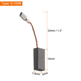 sourcing map 10pcs Carbon Brush 15mm x 7.8mm x 5mm Grinder Brush 6-100# Electric Motor Replacement Part Rotary Tool Cutting Machine Polisher Brushes for Repair Power Tools