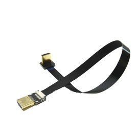 Flat Slim Soft FPV HDMI Cable Standard HDMI male straight plug to Standard HDMI Full HDMI Normal HDMI male 90 degree angled up for RED BMCC FS7 C300 Black 20CM