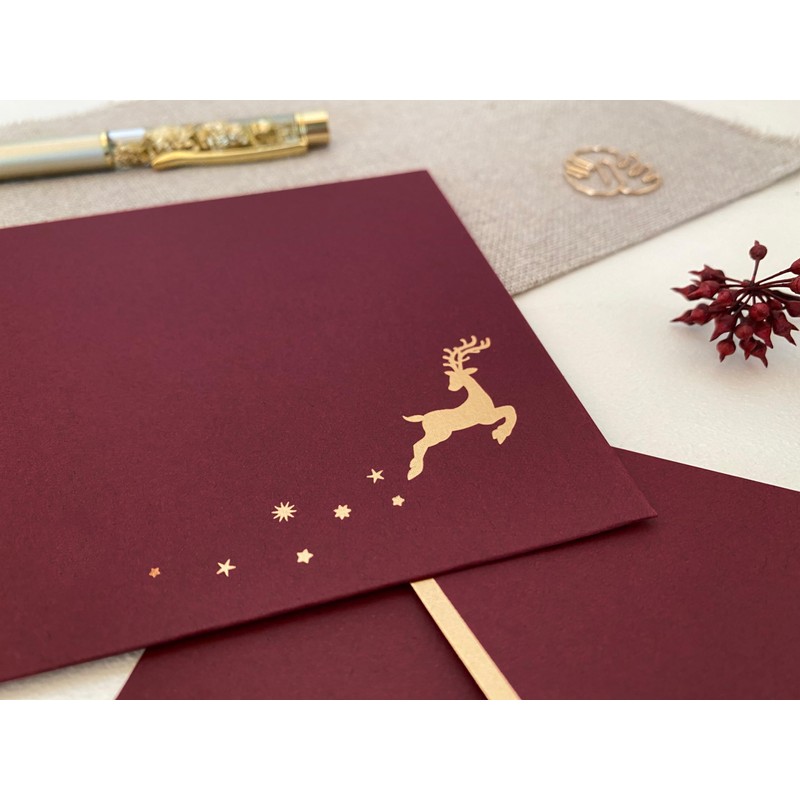 10 Premium Christmas Envelopes, Christmas Envelopes, Hot Foil Finished with