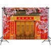 Chinese Spring Festival Photography Backdrop New Year Red Lantern Pink