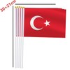 25 Pack Turkey Handheld Small Flag,Mini Turkish Hand Held Miniature