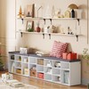 DINZI LVJ Shoe Storage Bench with Cushion, 15-Cubby Shoe Rack,