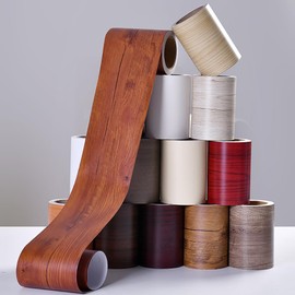 ccHuDE 10cm x 10m Realistic Wood Grain Repair Tape Self Adhesive Wood Trim Strips Furniture Repair Patch Tape Wood Colored Textured Tape for Tables Floor Doorls Walnut Colored