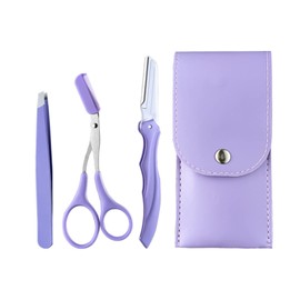 Eyebrow Set, Eyebrow Shaving (3 Piece Set), Eyebrow Kit, Eyebrow Scissors, Eyebrow Cut, Eyebrow Scissors, Comb, Tweezers, Eyebrow Makeup Tool, Stainless Steel, Storage Bag Included, Women's, Men's