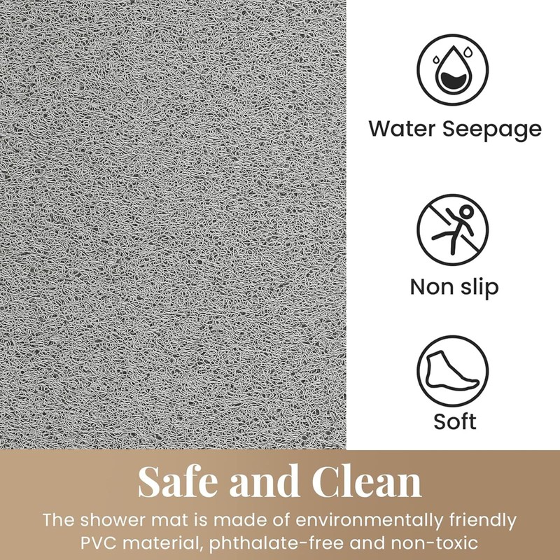 PVC Loofah Shower/Bathtub Mat Non-Slip, 24x16 inch, Soft Tub Mat