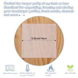 Burger Patty Paper, 5.5 x 5.5in, Set of 300, Patty Paper Squares, Baking Parchment Paper Squares/Hamburger Patty Papers for Separating Burger Patty, Cookies and More