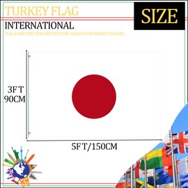 Large Japan Flag 5ftx3ft,Japanese Decorations Flag Big Japan Flag Japanese National Flag with Eyelets for Oly Decorations,Indoor Outdoor Sports Events Japanese Party Decorations