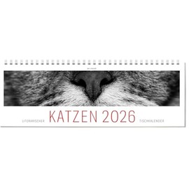 Tischkalender Katzen 2026: Literarischer Tischkalender