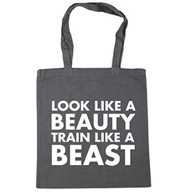 Hippowarehouse look like a beauty train like a beast Tote Shopping Gym Beach Bag 42cm x38cm, 10 litres