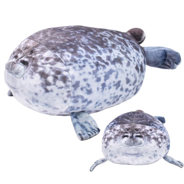 GVMJHYK Seal Plush Toy, Cute Seal Cushion, Grey Seal Cuddly