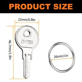 CH751 RV Keys for RV Campers Cabinets Push Locks, Spare Keys Suitable for Camper Door Lock T-Handles Shells Tool Boxes (4 Pack)