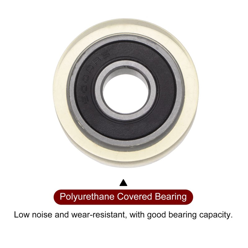 HARFINGTON PU Pulley Roller Bearing 10x32x10mm Polyurethane Coated Guide Wheel
