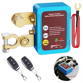 MNJ Motor 12V 240A Car Battery Remote Disconnect Switch, Kill Switch for Car, Smart Voltage Car Kill Switch Anti-Theft Battery Shut Off Switch for Auto Truck Marine RV ATV