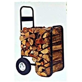 OSJL Firewood Hand Truck Caddy - with Cover - 250lb Cap -Non Flat Wheels Cart