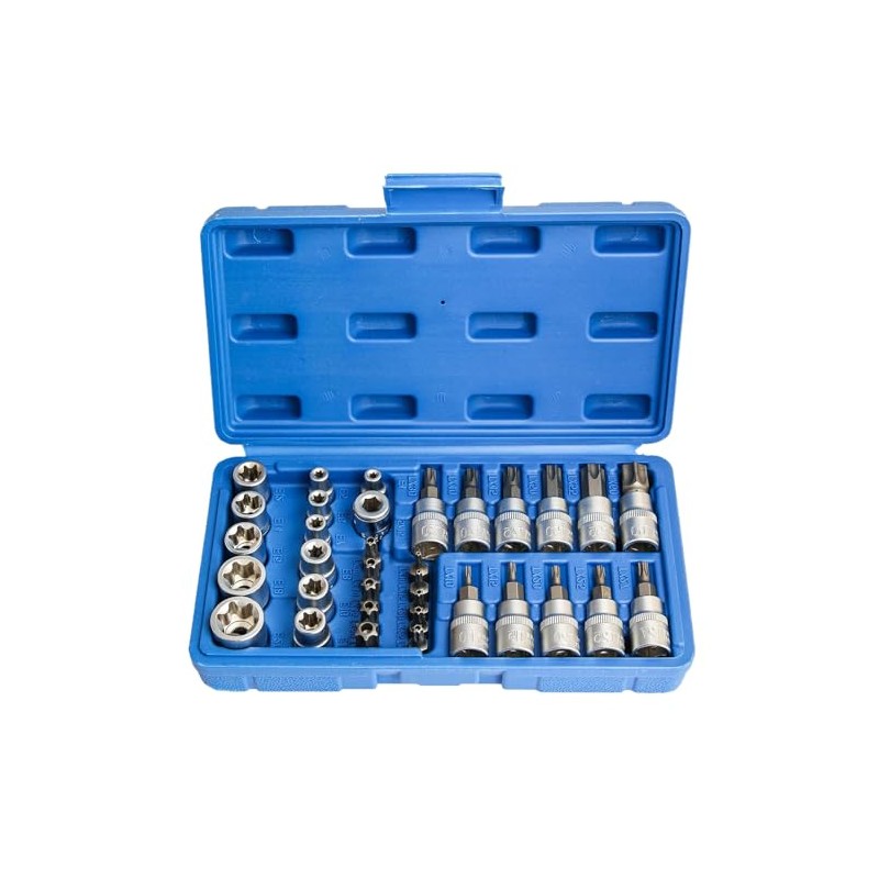 Socket and Socket Bit Set, 34Pcs Female E Torx Socket