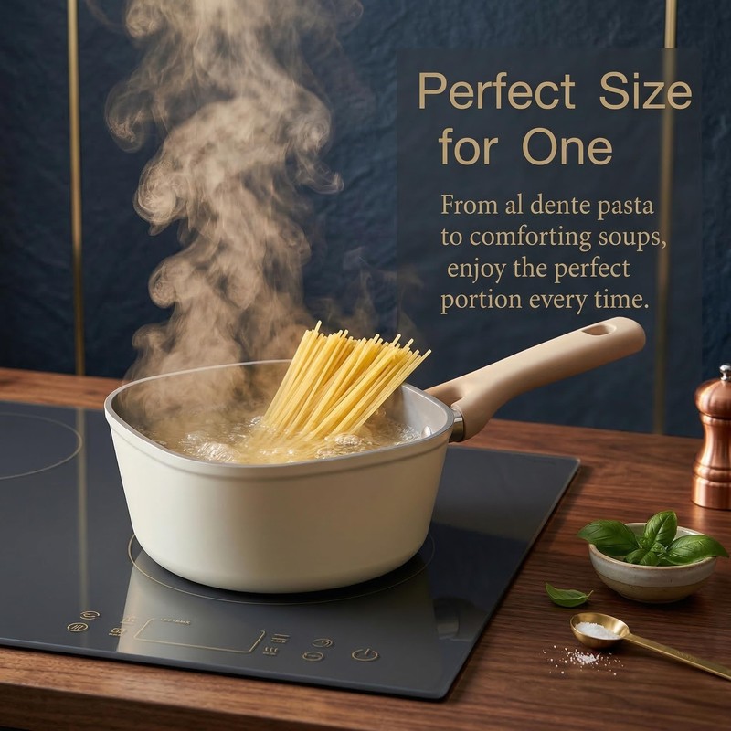 1.5QT Saucepan with Lid, Nonstick Ceramic Coating, PFAS & PFOA-Free,