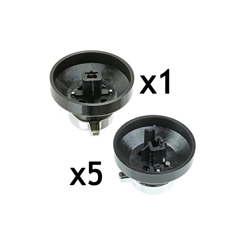 New World Genuine Gas Hob Oven Cooker Control Knobs (Black/Silver,