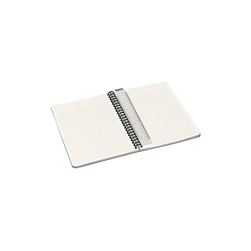 Leitz 44580055 Office Notepad A5 Squared Spiral Bound with Cardboard