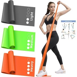 Resistance Bands Set, Exercise Bands for Working Out, Elastic Bands for Home Exercise, Gym, Physical Therapy Bands for Stretch, Recovery, Yoga, Pilates, Rehab, Strength Training - Colorful - Size: 5.9ft