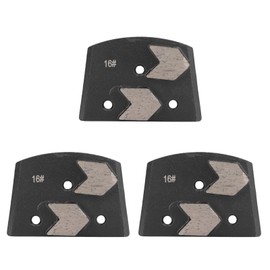 3Pcs Grinding Shoe Black Trapezoid 2 Arrow Teeth Concrete Paint Floor Polishing Pad Coating Disc Shoe 16 Grit