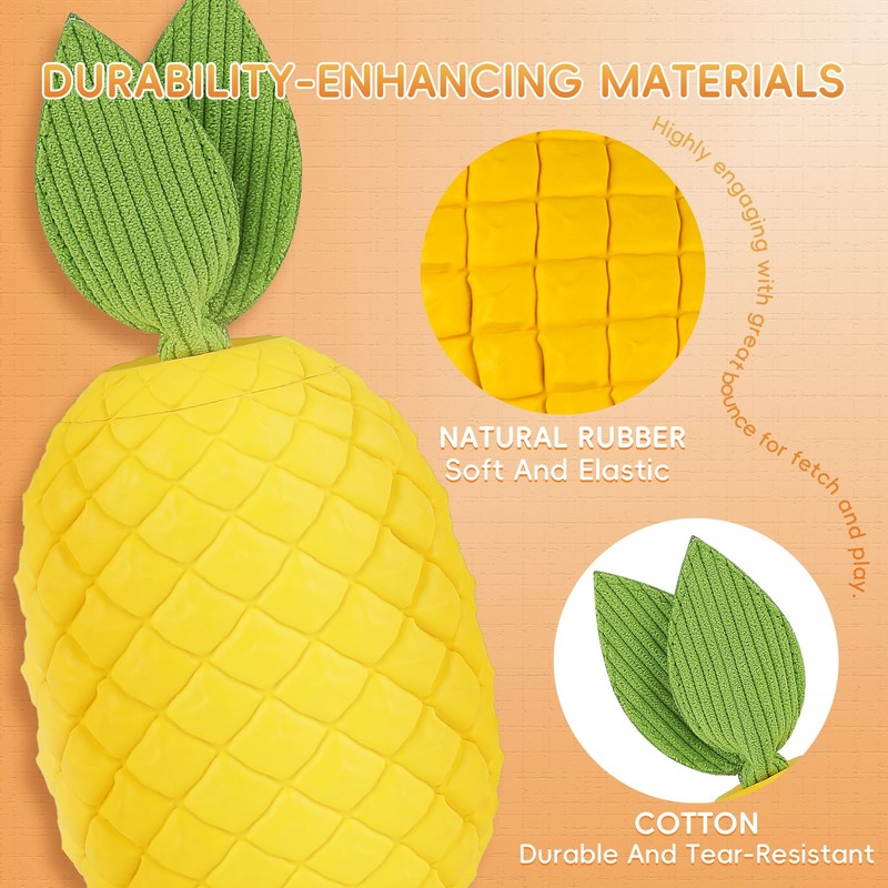 FurtasticFinds Pineapple Dog Toy for Aggressive Chewers, Indestructible Chew Toy