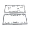 Shark Tooth License Plate Frame with Screws Caps, Set of