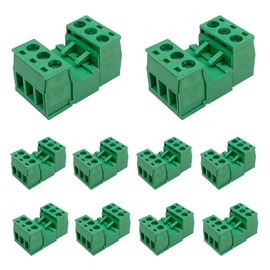 Willwewon Set of 10 3 Pin 2EDGRK 5.08 mm Pitch Pluggable PCB Screw Terminal Connector for Socket Panel Mount