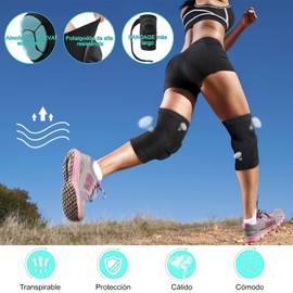 Rodilleras Deportivas, 2 Rodilleras Transpirable Para Vóleibol Baloncesto, Rodilleras de Esponja Gruesa Elásticas Protectoras Anticolisión para Deportes Al Aire Libre, Yoga, Correr, Gimnasio (Large)