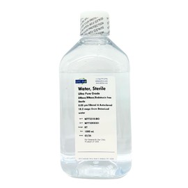 Sterile Water - Ultra Pure Grade - RNase/DNase/Endotoxin Free, Sterile, 0.05um Filtered & Autoclaved 18.2 Mega Ohm-cm Deionized Water - 1L