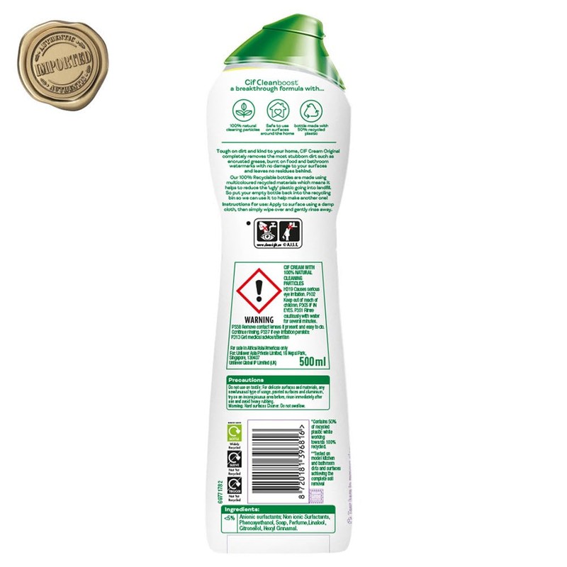 Cif Professional Cream Cleaner Original 500ml Ref 84847
