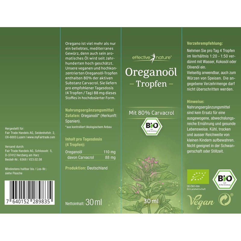 effective nature - Organic Oregano Essential Oil - 30 ml