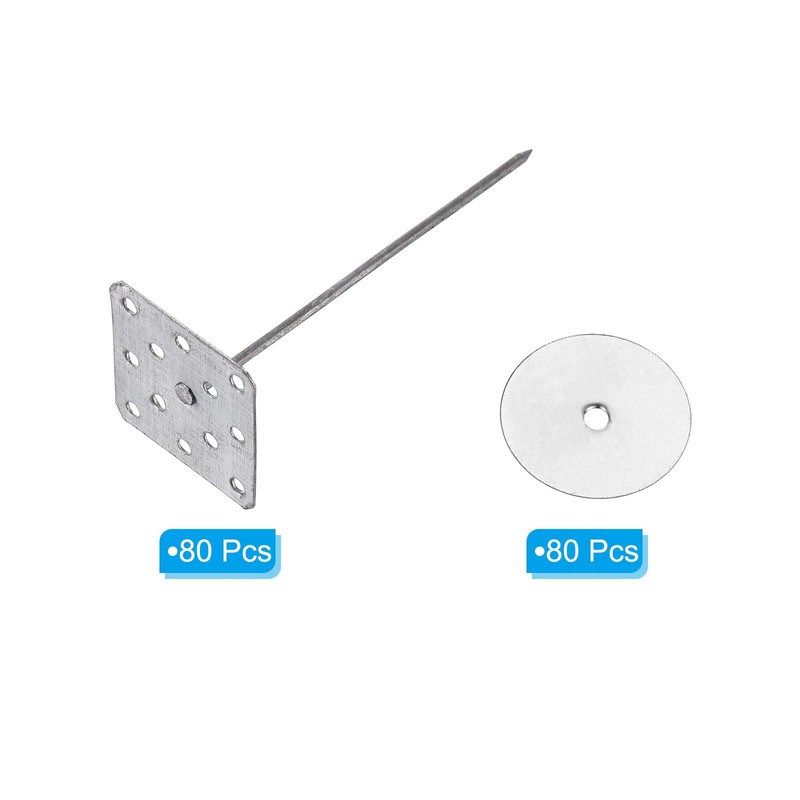 PATIKIL 2 Inch Perforated Insulation Pins with Round Washers, 80