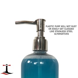 (3 Pack) 16 Ounce Soap Dispenser Bottles Clear Plastic Countertop Lotion-Soap Pump Bottles for Liquid Organic Soap Hand Dispensers Kitchen and Bathroom Soaps Shampoo and Lotions