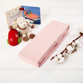 Organic Children's Fitted Sheet | Fitted Sheet Made of 100% Organic Cotton 140 g/m² - Premium Quality Oeko-Tex Standard Green 100 | Children 60/120-70/140 cm Dusky Pink