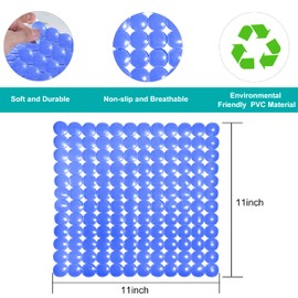 Coopay 2 Pack Kitchen Sink Mat Plastic Sink Protect Mat PVC Eco-Friendly Kitchen Adjustable Stainless Steel/Porcelain Dish Drying Pad Sink Protector for Bottom of Kitchen Sink, 11 x 11 Inches (Blue)