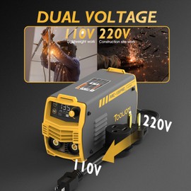 TOOLIOM 135A 110/220V Dual Voltage Stick Welder Lift TIG Welder with LCD Display Portable Welding Machine with Hot Start, Arc Force and Anti-Stick